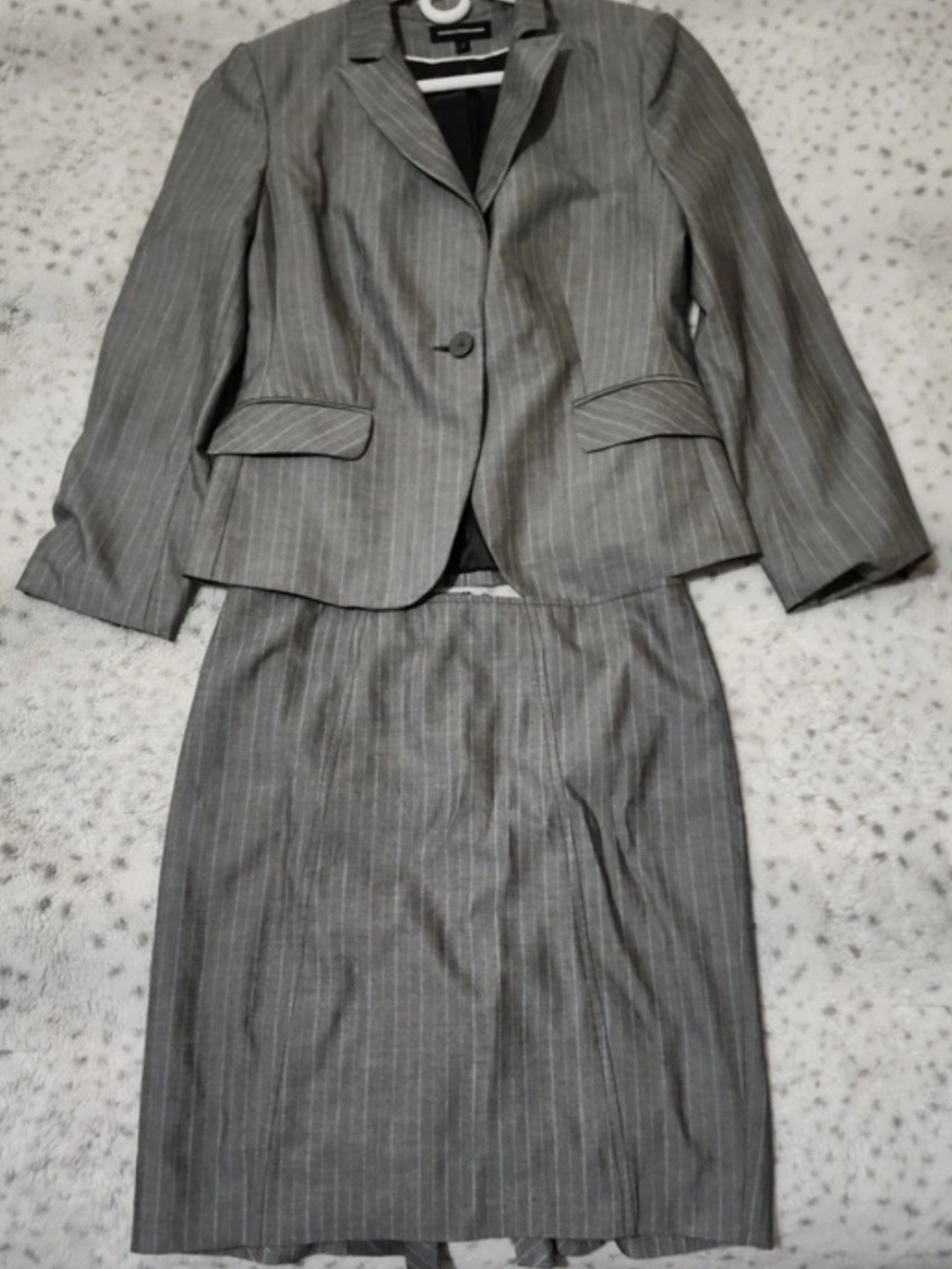 Express Gray Pinstripe Women's Suit Jacket & Skirt Set